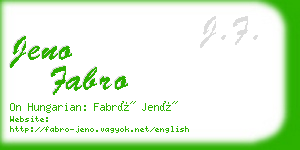 jeno fabro business card